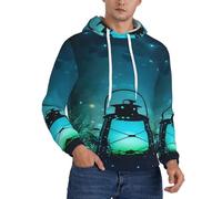 XDCYWBZDBC Fireflies And Lantern Sweat à capuche pour homme Imprimé 3D Pull décontracté à manches longues avec cordon de serrage Grandes poches, 3D., 4XL