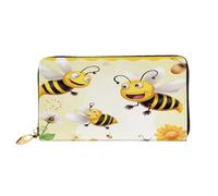 XDCYWBZDBC Flying Bees Portefeuilles longs pour femme avec fermeture éclair et porte-cartes de visite, Noir , Taille unique, Décontracté