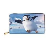 XDCYWBZDBC Happy Penguin Portefeuille long pour femme Porte-cartes de crédit Grande capacité Fermeture Éclair Porte-cartes de visite Mode Notecase, Noir , Taille unique, Décontracté