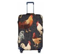 XDCYWBZDBC Housse de bagage de voyage élastique coqs français Tao18-81,3 cm avec fermeture éclair, anti-rayures, anti-poussière, fixation et démontage rapides, blanc, S, Bagage à main