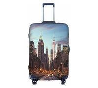 XDCYWBZDBC Housse de bagage de voyage élastique New York City Tao18-81,3 cm avec fermeture éclair, anti-rayures, anti-poussière, fixation et démontage rapides, blanc, L, Bagage à main