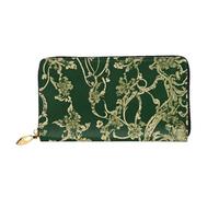 XDCYWBZDBC Hunter Portefeuille multifonction en cuir avec plusieurs poches pour femme Motif pétales floraux Vert, 3D., Taille unique, Décontracté