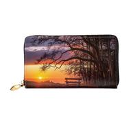 XDCYWBZDBC Lonely Bench Portefeuille long pour femme avec fermeture éclair et fermeture éclair, Noir , Taille unique, Décontracté