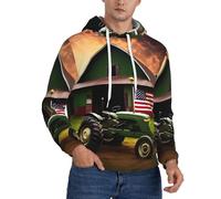 XDCYWBZDBC Old Tractor Photo Farm1 Sweat à capuche pour homme Imprimé 3D Pull décontracté à manches longues avec cordon de serrage Grandes poches, 3D., XXL