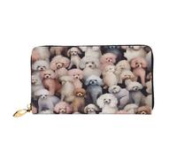 XDCYWBZDBC Oodles of Poodles of Poodles Portefeuille en cuir avec fermeture éclair longue capacité pour femme avec plusieurs poches Portefeuille multifonction pour cartes de crédit, espèces, pièces de