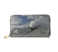 XDCYWBZDBC Portefeuilles longs en avions pour femme - Porte-cartes de crédit - Grande capacité - Fermeture éclair - Porte-cartes de visite - Tendance, Noir , Taille unique, Décontracté