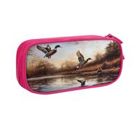 Xdcywbzdbc Trousse à crayons avec compartiments - Motif canards colvert - Spacieux et organisé - Grand sac de rangement avec compartiments - Design élégant et fonctionnel, rose, Taille unique,