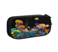 Xdcywbzdbc Trousse à crayons avec impression vie marine, spacieuse et organisée, grand sac de rangement avec compartiments, design élégant et fonctionnel, Noir , Taille unique, Organiseur d'emballage