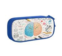 Xdcywbzdbc Trousse à crayons avec imprimé cerveau humain, spacieuse et organisée, grand sac de rangement avec compartiments, design élégant et fonctionnel, bleu, Taille unique, Organiseur d'emballage