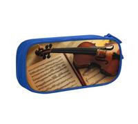 Xdcywbzdbc Trousse à crayons avec imprimé violon et livre - Spacieuse et organisée - Grand sac de rangement avec compartiments - Design élégant et fonctionnel, bleu, Taille unique, Organiseur