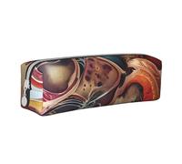 XDCYWBZDBC Trousse à crayons en cuir avec motif de cœur humain - Grande capacité - Utilisé pour mettre de petits articles pour l'école, le bureau, les voyages ou le maquillage - Petit sac à outils,