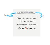 XdealCozyxc Bracelet de résistance, bracelet « Don't Let the Hard Days Win » pour famille, amis, filles