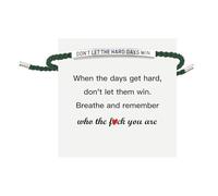 XdealCozyxc Bracelet de résistance, bracelet « Don't Let the Hard Days Win » pour famille, amis, filles