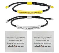 XdealCozyxc Bracelet de résistance, bracelet « Don't Let the Hard Days Win » pour famille, amis, filles