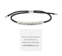 XdealCozyxc Bracelet de résistance, bracelet « Don't Let the Hard Days Win » pour famille, amis, filles, taille unique, Acier titane, Pas de gemme