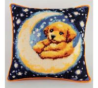XDEGHUANGSS Cadeau fait main idéal : Kit de coussin et tapis à crochet pour adultes,motif « Lune de miel »,kit de loisirs créatifs,idéal pour débutants,décoration de Noël et d’intérieur,43x43 cm