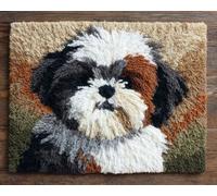 XDEGHUANGSS Chien animal Latch Hook Rug Kits for Adults Beginners,DIY with Printed Canvas Crochet Yarn Handmade Embroidery Crafts Crochet for Home Decoration,52x38cm -3