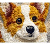 XDEGHUANGSS Chien animal Latch Hook Rug Kits for Adults Beginners,DIY with Printed Canvas Crochet Yarn Handmade Embroidery Crafts Crochet for Home Decoration,52x38cm -19