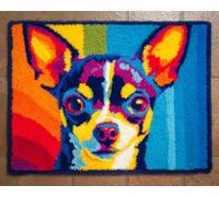 XDEGHUANGSS Chien animal Latch Hook Rug Kits for Adults Beginners,DIY with Printed Canvas Crochet Yarn Handmade Embroidery Crafts Crochet for Home Decoration,52x38cm -20