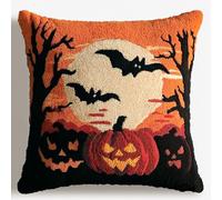 XDEGHUANGSS Ensemble Artisanal Point Noué 43x43 cm - Kit de Coussin et Tapisserie DIY avec Taie d’Oreiller, Aiguille et Fils, Pour Débutants ou Experts, Décoration Maison,Cadeau Halloween -5