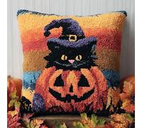 XDEGHUANGSS Ensemble Artisanal Point Noué 43x43 cm - Kit de Coussin et Tapisserie DIY avec Taie d’Oreiller, Aiguille et Fils, Pour Débutants ou Experts, Décoration Maison,Cadeau Halloween -4