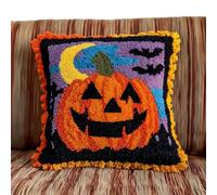XDEGHUANGSS Ensemble Artisanal Point Noué 43x43 cm - Kit de Coussin et Tapisserie DIY avec Taie d’Oreiller, Aiguille et Fils, Pour Débutants ou Experts, Décoration Maison,Cadeau Halloween -6