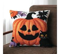XDEGHUANGSS Ensemble Artisanal Point Noué 43x43 cm - Kit de Coussin et Tapisserie DIY avec Taie d’Oreiller, Aiguille et Fils, Pour Débutants ou Experts, Décoration Maison,Cadeau Halloween -2