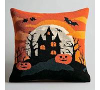 XDEGHUANGSS Ensemble Artisanal Point Noué 43x43 cm - Kit de Coussin et Tapisserie DIY avec Taie d’Oreiller, Aiguille et Fils, Pour Débutants ou Experts, Décoration Maison,Cadeau Halloween -7
