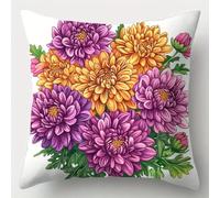 XDEGHUANGSS Kit Coussin Point Noué Noël,Tapis à Crochets DIY avec Canevas et Fils,Kit Crochet de Verrouillage pour Housse de Coussin à Faire Soi-même,Décoration de Noël Adulte et Enfant,43x43 cm -16