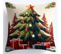 XDEGHUANGSS Kit Créatif Point Noué : Coussin DIY de Noël - Cadeau Unique pour Débutants, Loisir Familial et Décoration Maison (17x17 Pouces) - 3