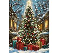 XDEGHUANGSS Kit Crochet de Verrouillage Noël - Point Noué pour Coussin ou Tapis 43x43 cm - DIY Artisanat Motif Imprimé Adultes et Enfants -8