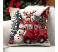 XDEGHUANGSS Kit Crochet de Verrouillage Tapis DIY Noël 43x43 cm avec Coussin,Tapis Point Noué de Noël,Set Coussin DIY pour Enfants et Adultes,Activité Manuelle Famille-15