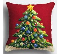 XDEGHUANGSS Kit de Coussin à Crochet de Loquet 43x43cm - Housse DIY de Noël pour Adultes et Débutants, Décoration Festive et Cadeau - 7