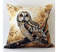 XDEGHUANGSS Kit de Coussin avec Crochet à Loquet,Hibou point noué kit de taie d'oreiller à crochet,43×43cm création de Coussin et Canvas,Tapis Point Noué set