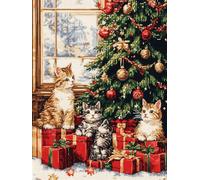 XDEGHUANGSS Kit de Crochet Tapis Noël Verrouillage - Création Manuelle Adultes, Point Noué pour Tapis & Coussin - DIY Facile 38x52 cm -10