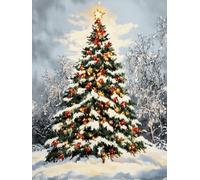 XDEGHUANGSS Kit de Tapis Point Noué Noël 52x38 cm - Kit de Crochet Verrouillage pour Coussin - Set DIY Point Noué avec Fils et Canevas Imprimé, Activité Créative Adultes et Enfants -14