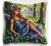 XDEGHUANGSS Kit de Tissage DIY Coussin,Set créatif avec fils colorés, housse de coussin à fabriquer soi-même,idéal pour décoration intérieure et loisirs créatifs,43x43 cm,Elfe de la forêt