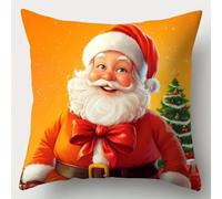 XDEGHUANGSS Kit DIY Crochet à Loquet Coussin de Noël,Tapis Point Noué à Faire Soi-même, Kit Crochet Débutant Complet avec Housse de Coussin,Décoration et Cadeau,43x43 cm -16