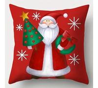 XDEGHUANGSS Kit DIY Crochet à Loquet Coussin de Noël,Tapis Point Noué à Faire Soi-même, Kit Crochet Débutant Complet avec Housse de Coussin,Décoration et Cadeau,43x43 cm -17