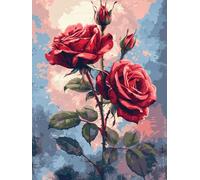 XDEGHUANGSS Kit Point de Croix 11CT DIY Canevas Broderie Imprimée Colorée 50x40cm avec Aiguilles,pour Débutants Adultes,Ensemble Broderie Comptée Loisir Créatif,Rose