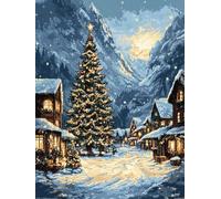 XDEGHUANGSS Kit Tapis à Crocheter de Noël - Point Noué Latch Hook pour Adultes, Set DIY Coussin/Tapis Décoratif Thème Noël, Création Manuelle Facile, 38 x 52 cm -13