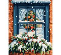 XDEGHUANGSS Kit Tapis à Crocheter Point Noué Noël - Latch Hook pour Adultes, Set DIY Coussin/Tapis Décoratif, Création Manuelle Facile, Modèle 38 x 52 cm -2