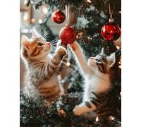 XDEGHUANGSS Kit Tapis à Crocheter Point Noué Noël - Latch Hook pour Adultes, Set DIY Coussin/Tapis Décoratif, Création Manuelle Facile, Modèle 38 x 52 cm -1