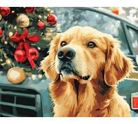 XDEGHUANGSS Kits de Crochet de Loquet,Noël Point de Croix,Kit Tapis Point Noué à Faire,Latch Hook Kit de Tapisserie pour Adultes,Débutants,52x38cm -2