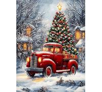 XDEGHUANGSS Kits de Crochet de Loquet,Noël Point de Croix,Kit Tapis Point Noué à Faire,Latch Hook Kit de Tapisserie pour Adultes,Débutants,52x38cm -5