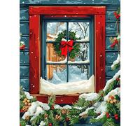 XDEGHUANGSS Kits de Crochet de Loquet,Noël Point de Croix,Kit Tapis Point Noué à Faire,Latch Hook Kit de Tapisserie pour Adultes,Débutants,52x38cm -1