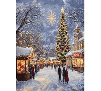 XDEGHUANGSS Kits de Crochet de Loquet,Noël Point de Croix,Kit Tapis Point Noué à Faire,Latch Hook Kit de Tapisserie pour Adultes,Débutants,52x38cm -8