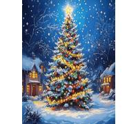 XDEGHUANGSS Kits de Crochet de Loquet,Noël Point de Croix,Kit Tapis Point Noué à Faire,Latch Hook Kit de Tapisserie pour Adultes,Débutants,52x38cm -10