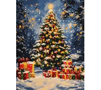 XDEGHUANGSS Kits de Crochet de Loquet,Noël Point de Croix,Kit Tapis Point Noué à Faire,Latch Hook Kit de Tapisserie pour Adultes,Débutants,52x38cm -14