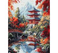 XDEGHUANGSS Kits de point de croix de style chinois,kit de point estampé de jardin classique avec motif,kit de broderie pour les amateurs d'artisanat,40x50 cm